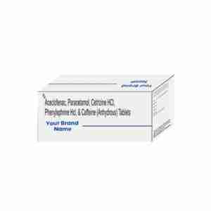 Aceclofenac Paracetamol, Cetrizine HCL, Phenyleprine Hcl & Caffeine (Anhydrous) tablets