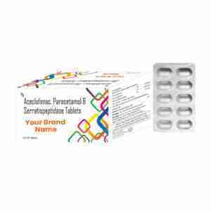 Aceclofenac, Paracetamol & Serratiopeptidase Tablets