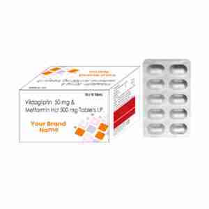 Vildagliptin 50mg & Metformin HCL 500 mg tablets IP